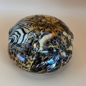 La Vie Decoupage Trinket with Lions and Zebras